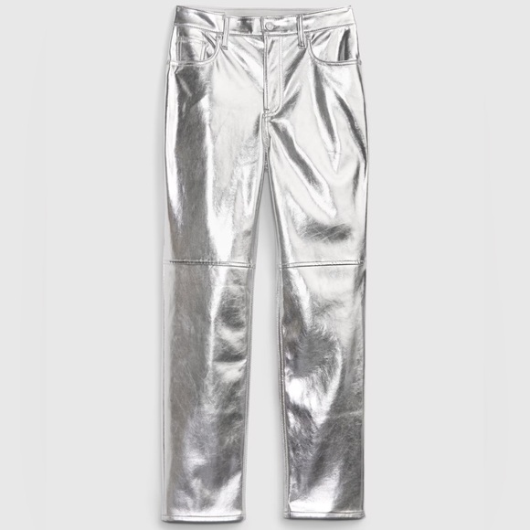 High Rise Vegan Leather Cheeky Straight Pants - Picture 6 of 6